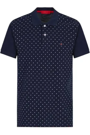 Carolina Herrera Koszulki, Mężczyzna, Niebieski, S, Koszulka Polo w Groszki Piqué