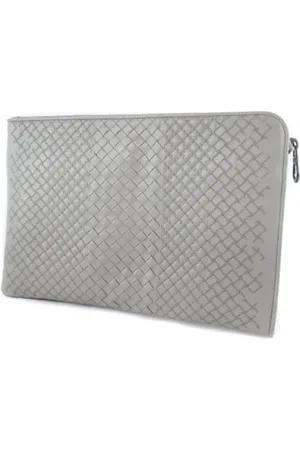 Bottega Veneta Pre-owned, Mężczyzna, Szary, ONE SIZE, Skóra, Pre-owned Leather clutches
