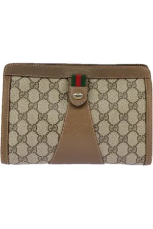 Gucci Pre-owned, Kobieta, Beżowy, ONE SIZE, Pre-owned Canvas clutches