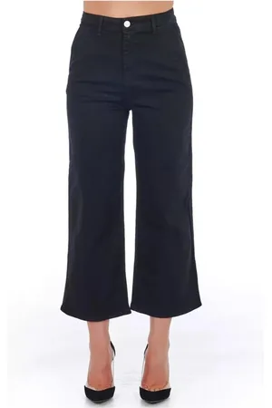 FRANKIE MORELLO Spodnie, Kobieta, Czarny, S, Czarne Spodnie z Wysokim Stanem Multipockets