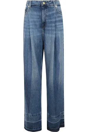 Ganni Jeansy, Kobieta, Niebieski, W28, Denim, Dżinsy z zamkiem i kieszeniami