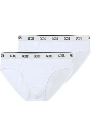 GCDS Bielizna, Mężczyzna, Biały, M, Męskie Majtki Essentials 2-Pack