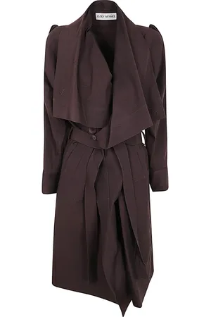 Issey Miyake Płaszcze, Kobieta, brązowy, M, Wełna, Płaszcz Washi Wool