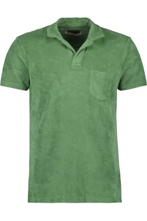 Orlebar Brown Koszulki, Mężczyzna, Zielony, M, Klasyczny Polo z Frotte