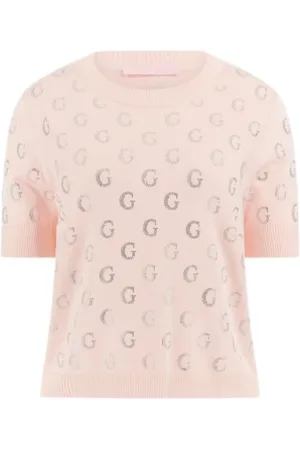 Guess Swetry, Kobieta, Różowy, S, Sweter Jasmine w Jasnoróżu