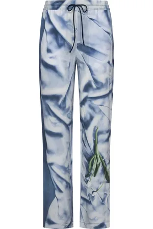 Victoria Beckham Spodnie, Kobieta, Niebieski, M, Jasnoniebieskie Jedwabne Spodnie