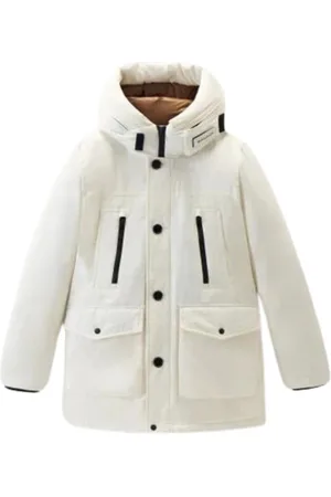 Woolrich Kurtki, Mężczyzna, Biały, L, Biała Kurtka Parka Aw 23