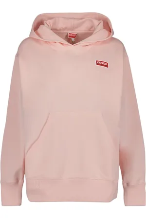 Kenzo Bluzy, Kobieta, Różowy, S, Logo Hoodie Oversize Okrągły Dekolt