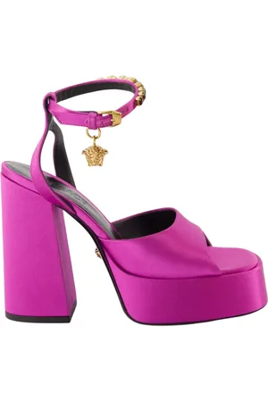 VERSACE Buty, Kobieta, Różowy, 36 EU, Sandały na platformie Medusa z kryształami