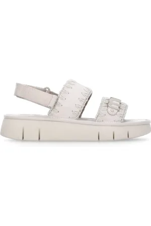Mou Buty, Kobieta, Beżowy, 36 EU, Zamsz, Ivory Sandały zamszowe z rzepem