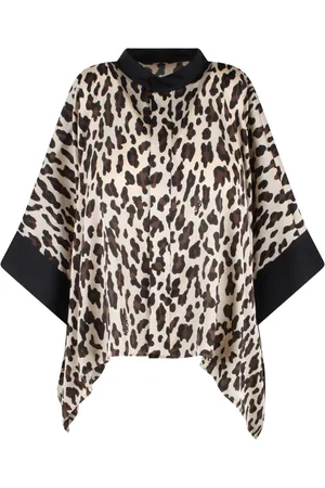 SACAI Bluzki, Kobieta, Wielobarwność, S, Leopardowy Satynowy Shirt