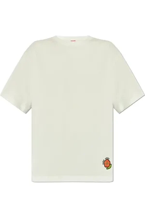Kenzo Koszulki, Mężczyzna, Biały, M, Bawełna, T-shirt z haftowanym logo