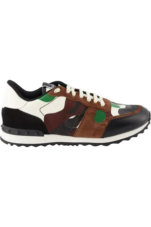 VALENTINO GARAVANI Buty, Mężczyzna, Zielony, 41 1/2 EU, Bawełna, Sneakersy Rockrunner z kamuflażem