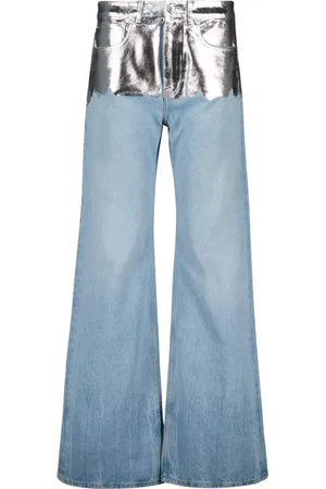 Paco rabanne Jeansy, Kobieta, Szary, S, Dżinsy baggy srebrne