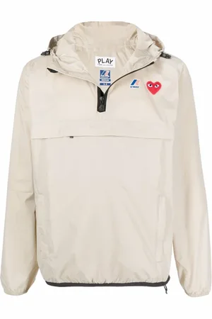 Comme des Garçons Kurtki, unisex, Beżowy, M, Nylon, Beżowa kurtka w stylu Ss 25