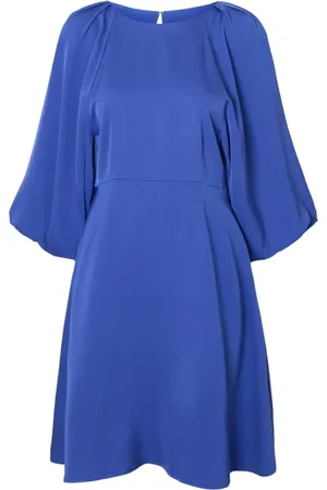 SELECTED Sukienki, Kobieta, Niebieski, S, Krótki elegancki sukienka z krepy