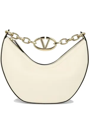 VALENTINO GARAVANI Torebki, Kobieta, Biały, ONE SIZE, Skóra, Torebka na ramię V Logo Moon