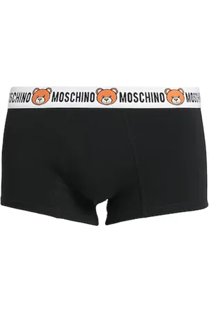 Moschino Bielizna, Mężczyzna, Czarny, S, Bawełna, Zestaw Boxerów w Deseniu Misia Czarny Bawełna