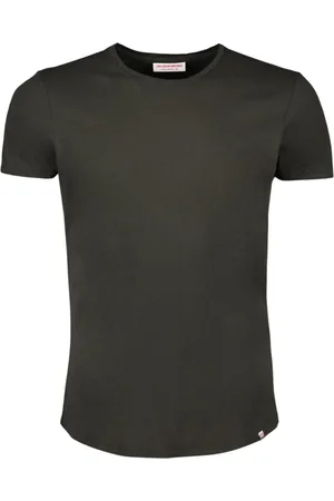 Orlebar Brown Koszulki, Mężczyzna, brązowy, L, Bawełna, Okrągły Dekolt Krótki Rękaw Bawełna Lniana T-shirt