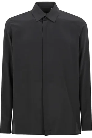 LANEUS Koszule, Mężczyzna, Czarny, 3XL, Jedwabna Koszula Crepe de Chine