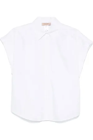 Twin-Set Bluzki, Kobieta, Biały, 2XS, Stylowa Biała Koszula Optyczna