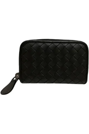 Bottega Veneta Pre-owned, Kobieta, Czarny, ONE SIZE, Skóra, Pre-owned skórzane portfele
