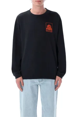 Rhude Bluzy, Mężczyzna, Czarny, L, Vintage Czarna Koszulka Moonlight