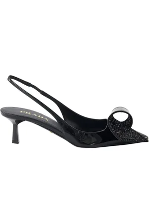 Prada Buty, Kobieta, Czarny, 36 EU, Lakierowane Szpilki z Elastycznym Paskiem