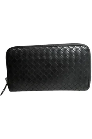 Bottega Veneta Pre-owned, unisex, Czarny, ONE SIZE, Skóra, Pre-owned skórzane portfele