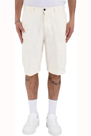 Dondup Szorty, Mężczyzna, Biały, W34, Camo Cargo Shorts