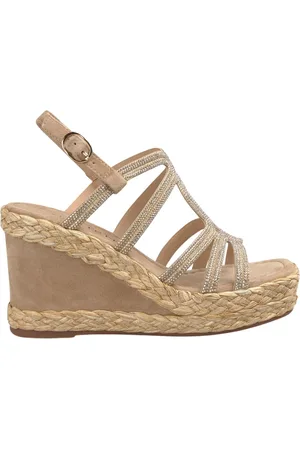 Alma en Pena Buty, Kobieta, Beżowy, 42 EU, Sandał na koturnie w splot