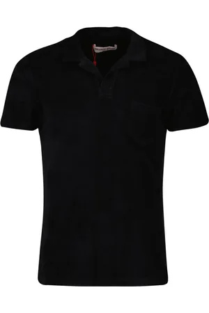 Orlebar Brown Koszulki, Mężczyzna, Czarny, L, Czarny Organiczny Polo z Bawełny