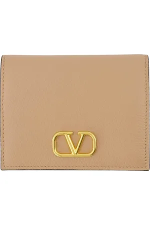 VALENTINO GARAVANI Akcesoria, Kobieta, Beżowy, ONE SIZE, Skóra, Portfel VLogo Signature