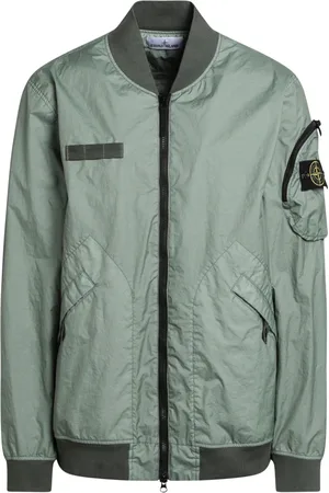 Stone Island Kurtki, Mężczyzna, Zielony, M, Nylon, Kurtka Bomber Hero