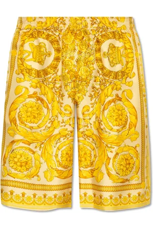 VERSACE Szorty, Mężczyzna, Żółty, L, Jedwabne szorty
