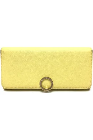 Bvlgari Pre-owned, Kobieta, Żółty, ONE SIZE, Skóra, Pre-owned skórzane portfele