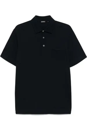 Ermenegildo Zegna Koszulki, Mężczyzna, Niebieski, 3XL, Niebieska Koszulka Polo z Kieszenią na Piersi