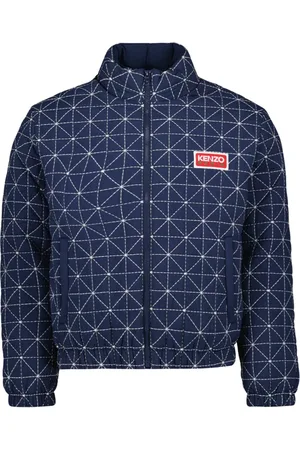 Kenzo Kurtki, Kobieta, Niebieski, M, Niebieska Kurtka Puchowa Sashiko Stitch