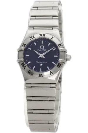 Omega Pre-owned, Kobieta, Niebieski, ONE SIZE, Pre-owned Stainless Steel watches