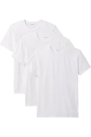Calvin Klein Koszulki, Mężczyzna, Biały, L, Bawełna, Bawełniany T-shirt z okrągłym dekoltem 3 szt.