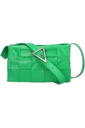 Bottega Veneta Pre-owned, Kobieta, Zielony, ONE SIZE, Skóra, Pre-owned skórzane torby na ramię