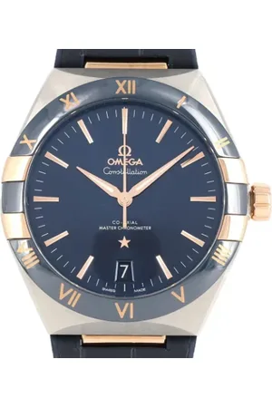 Omega Pre-owned, Mężczyzna, Niebieski, ONE SIZE, Pre-owned Stainless Steel watches