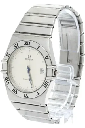 Omega Pre-owned, Mężczyzna, Biały, ONE SIZE, Pre-owned Stainless Steel watches