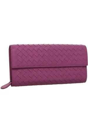Bottega Veneta Pre-owned, Kobieta, Fioletowy, ONE SIZE, Skóra, Pre-owned skórzane portfele