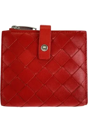 Bottega Veneta Pre-owned, Kobieta, Czerwony, ONE SIZE, Skóra, Pre-owned skórzane portfele
