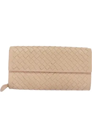 Bottega Veneta Pre-owned, Kobieta, Beżowy, ONE SIZE, Skóra, Pre-owned skórzane portfele