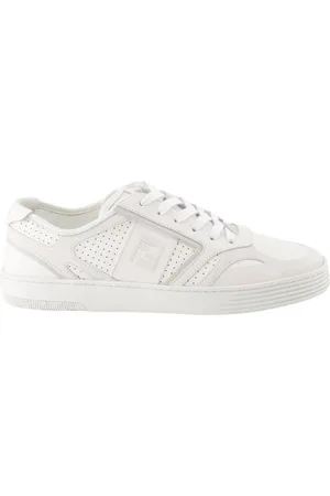 Fendi Buty, Mężczyzna, Biały, 42 EU, Zamsz, Stylowe Buty z Logo i Sznurówkami