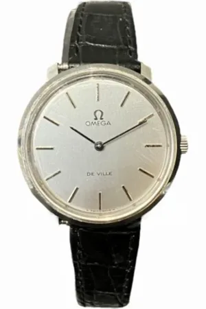 Omega Pre-owned, Mężczyzna, Szary, ONE SIZE, Skóra, Pre-owned Stainless Steel watches