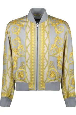 VERSACE Kurtki, Mężczyzna, Wielobarwność, L, Niebieska Kurtka Bomber Coupe Bogów