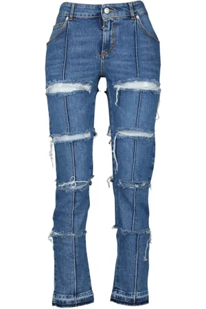 Alexander McQueen Jeansy, Kobieta, Niebieski, W25, Denim, Niebieskie Wyprane Dżinsowe Jeansyy Prostej Nogi